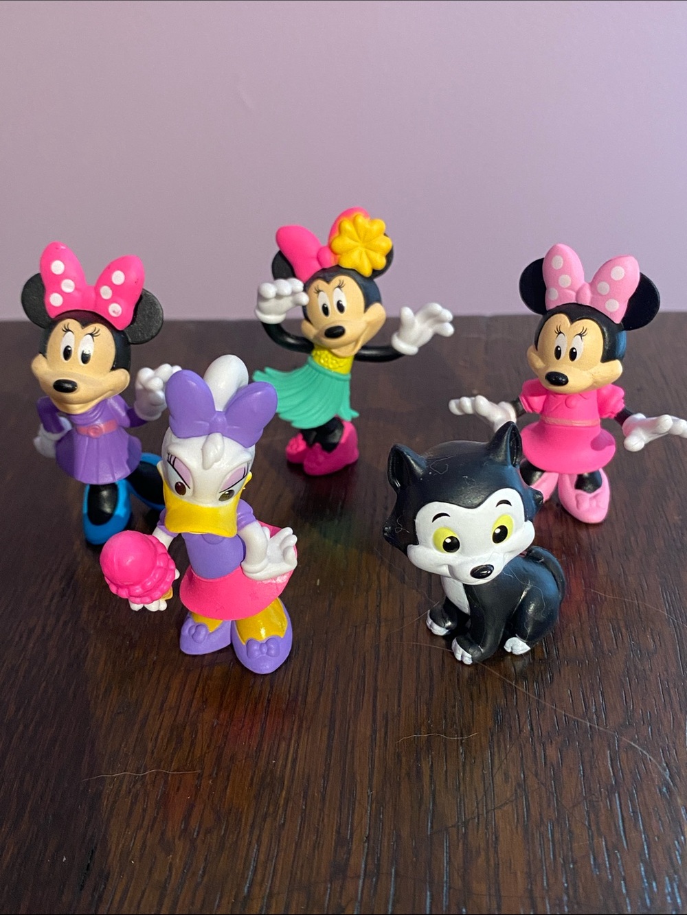 Disney Mini Character Figurine Set - Pink, Purple, Green, Black, White